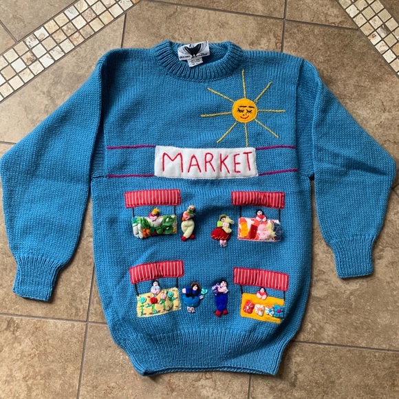 Sweaters - EUC: VINTAGE: Handmade Peruvian 100% Wool Sweater